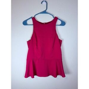 EXPRESS Women's Fuchsia Peplum Sleeveless‎ Top Size Small Zipper Back